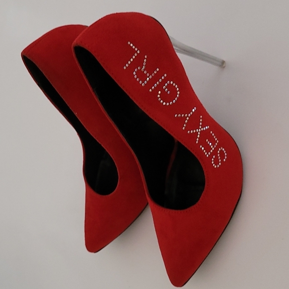 Red Crystal "Sexy Girl" High Heels 👠 - Picture 14 of 16
